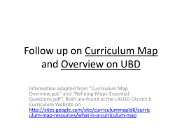 Sample Curriculum Map Essential Questions