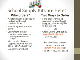 School Supply Kits are Here!