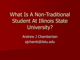 What Is A Non-Traditional Student At Illinois State University?