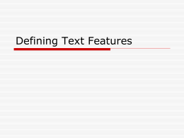 Teaching Text Features