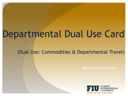 Departmental Dual-Use Credit Card