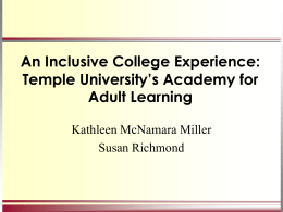 Temple University`s Academy for Adult Learning