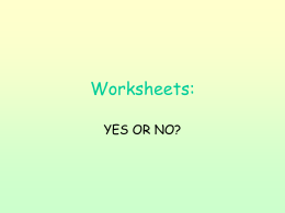 worksheets