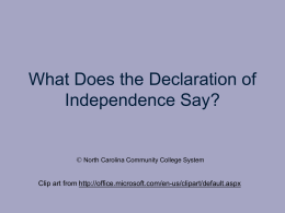 What Does the Declaration of Independence Say? - NC-NET