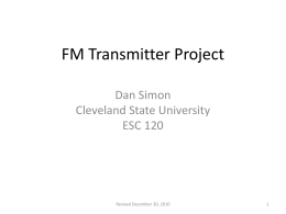 FM Transmitter Project - Cleveland State University