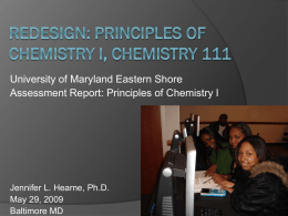 Principles of Chemistry I - University System of Maryland