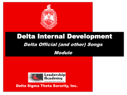 Other Songs - Delta Sigma Theta Sorority. Inc.