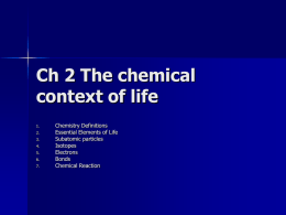 Ch 2 The chemical context of life