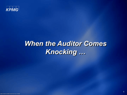 When the Auditor Comes Knocking