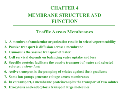 2. Passive transport is diffusion across a membrane