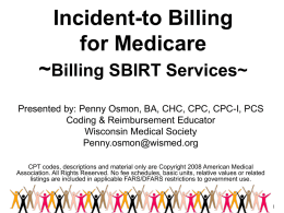 Billing Incident-to Services