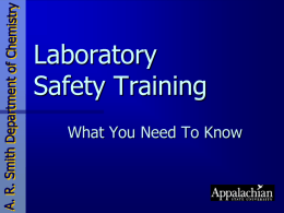 Safety Training - Department of Chemistry