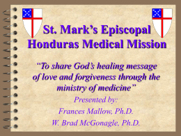 The Honduras Medical Mission - Episcopal Medical Missions