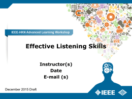 Effective listening skills