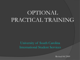 What is OPT? - University of South Carolina