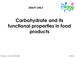 Carbohydrate and its functional properties in food