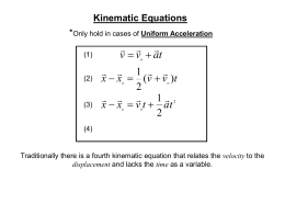 Kinematic Equation #4 Activity (print version)