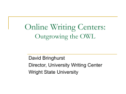 Online Writing Centers: Outgrowing the OWL