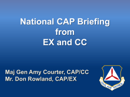 National CAP Briefing from EX and CC