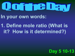 Define mole ratio