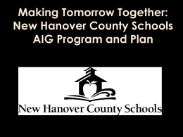 Making Tomorrow Together: New Hanover County
