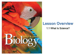 Chapter 1.1a – The Science of Biology