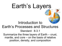 Earth`s Layers - Spaulding Middle School