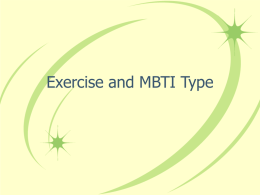Exercise and MBTI Type