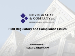 HUD regulatory compliance issues and 2530s: Susan Wilson