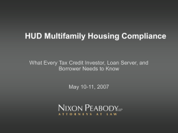 HUD Multifamily Housing Compliance Programs