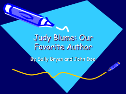 Judy Blume: Our Favorite Author