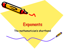 Exponents - dyorkmath