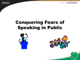 Conquering Fears of Speaking in Public