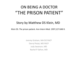 on being a doctor “the prison patient”
