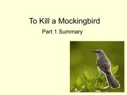 To Kill a Mockingbird part 1