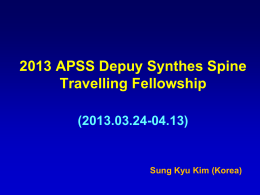 2013 APSS Depuy Synthes Spine Travelling Fellowship