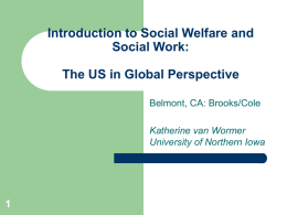 Introduction to Social Welfare and Social Work: The US