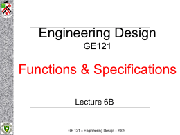 Functions and Specifications