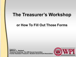 The Treasure`s Workshop - Worcester Polytechnic Institute