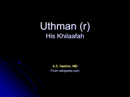 Uthman`s Khilaafah - Islamicbooks.info