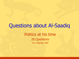 Al-Saadiq and Politics at his time