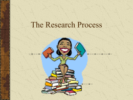 Research Process and Note Cards