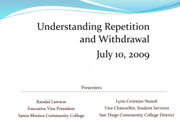 Understanding Repeatability and Withdrawal