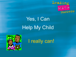 Yes, I Can Help My Child
