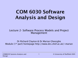 COM 6030 Software Analysis and Design