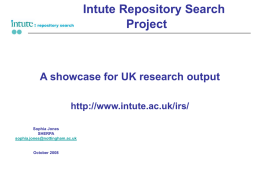 Intute Repository Search Project: A showcase for UK