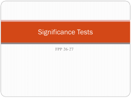 Significance Tests - Department of Statistical Science
