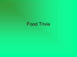 Food Trivia - Beulah School District 27