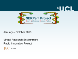 SERPent Project Secure Epidemiology Research Platform