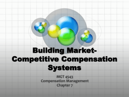 Building Internally Consistent Compensation Systems (Part 1)